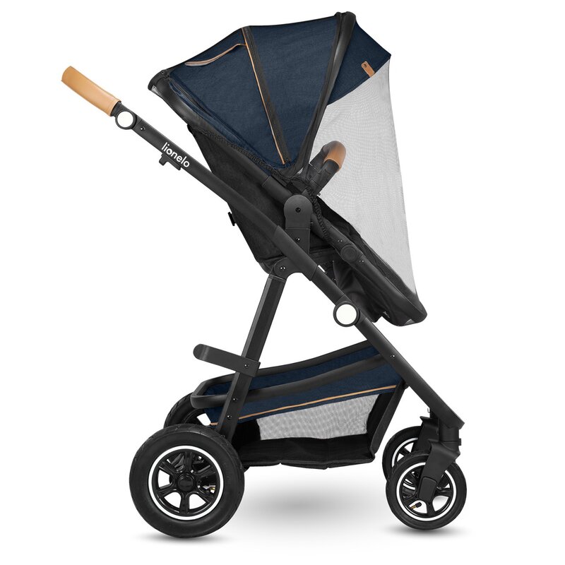 Carucior Lionelo Amber 3 in 1 Albastru, Cadru Aluminiu - imagine 7