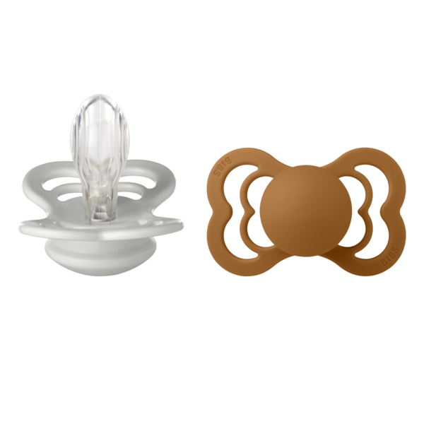 Suzete Bibs Supreme Silicon, Set 2, Haze Caramel - imagine 3