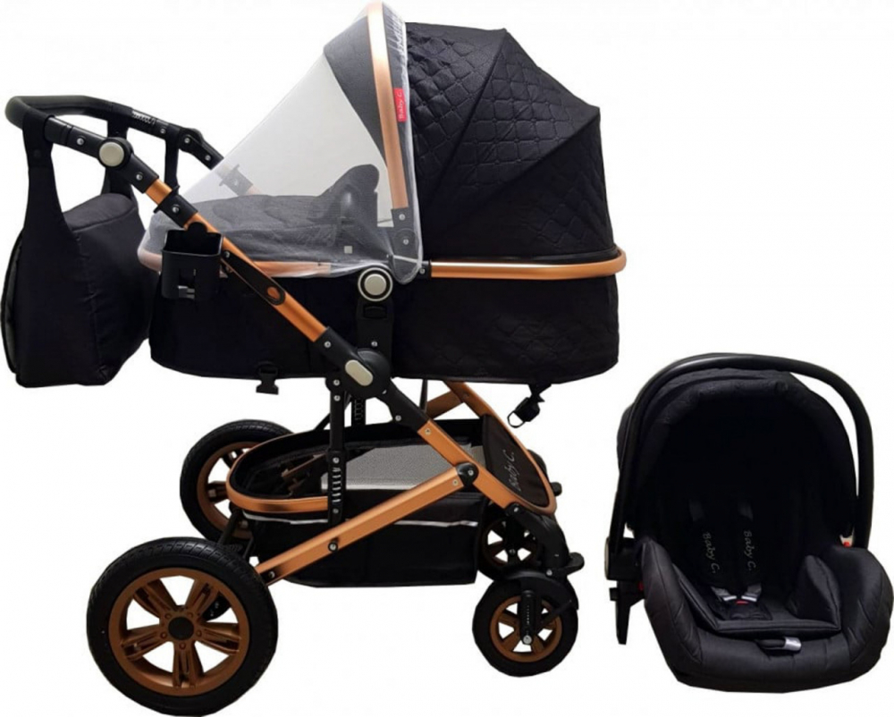 Baby Care Pro 530 - Carucior 3 in 1 Negru - imagine 4