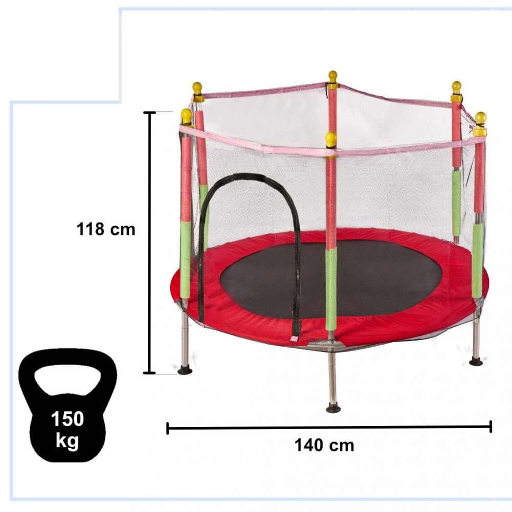 Trambulină Copii 140 cm Ikonka cu Plasă Siguranță - imagine 3