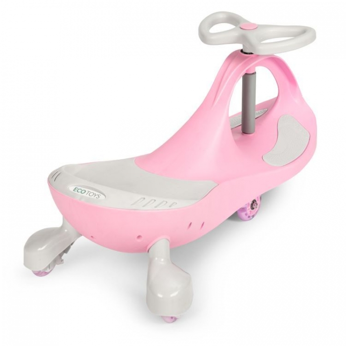 PlasmaCar Ecotoys Pink, Roti LED, Sarcina 120kg - imagine 6