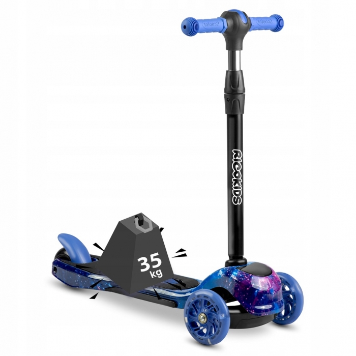 Trotineta Ricokids Piko LED, Negru-Albastru, Aluminiu - imagine 5