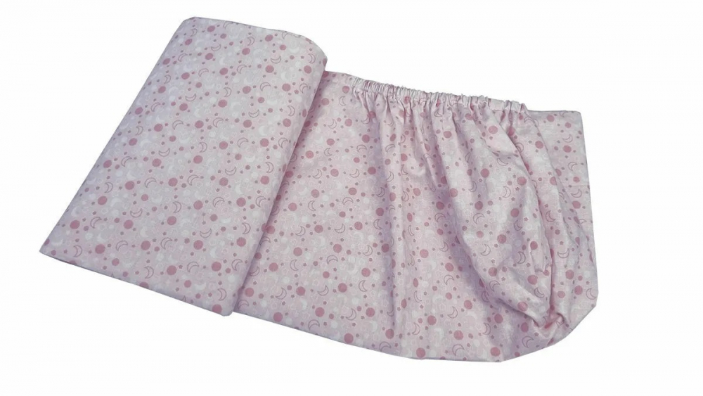 Cearceaf Pink Moon KidsDecor Bumbac 63x127 cm - imagine 2
