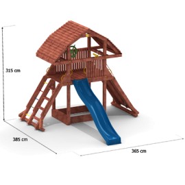 Complex de joaca Fungoo GIANT, tobogan 3m, lemn - imagine 2