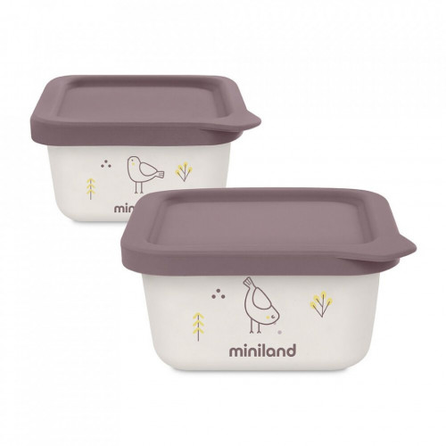 Set 2 Recipiente Ermetice Miniland Alimente Solide - imagine 5