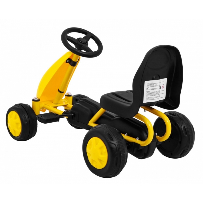 Kart cu pedale Gokart galben - Aventură pe 4 roți - imagine 3