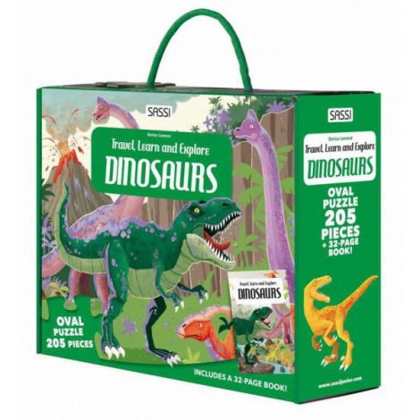Sassi Kit Dinozauri Puzzle + Carte | Invățare Interactivă