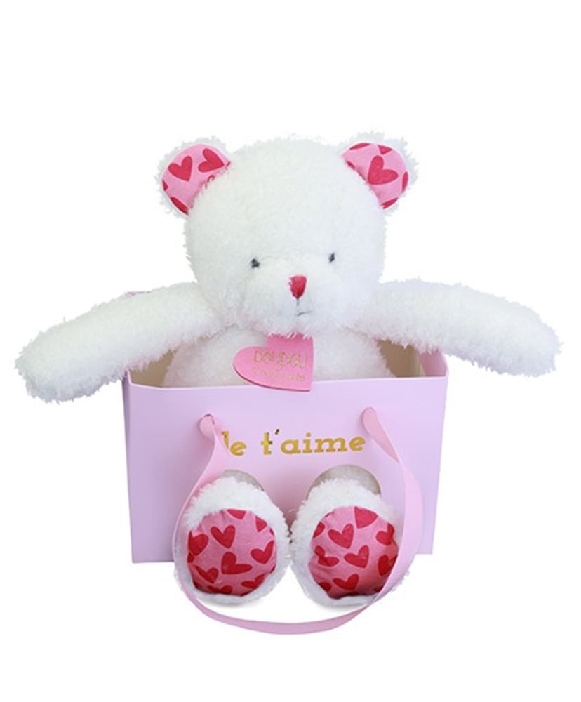Doudou Ursulet "Te Iubesc" în Pungă Cadou 25cm