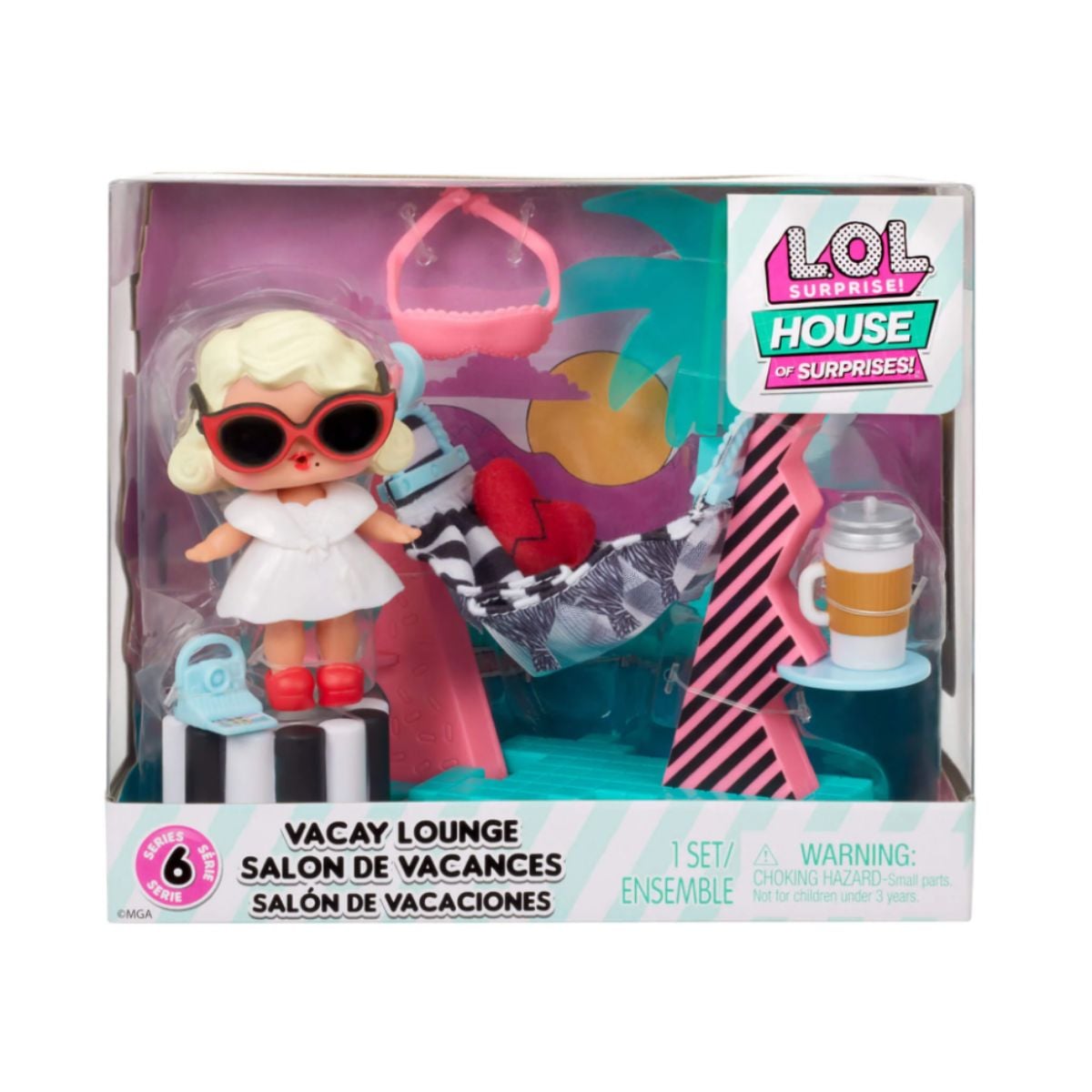 Set LOL Surprise Vacay Lounge cu 8 Surprize