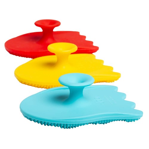 Set 3 bureți baie din silicon Ubbi, moi și siguri - imagine 3
