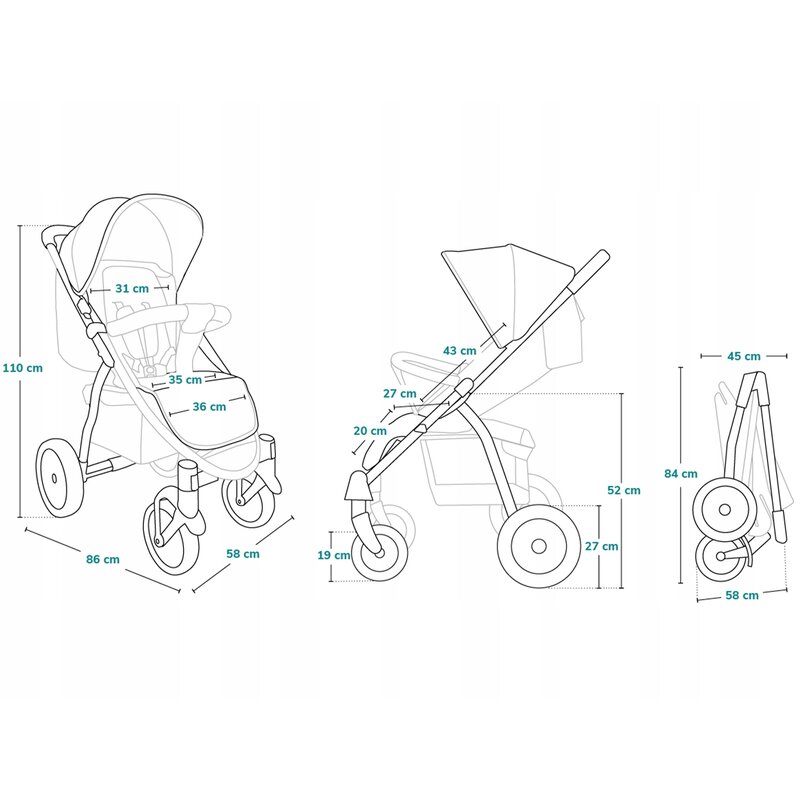 Carucior Sport Lionelo Annet Tour Negru