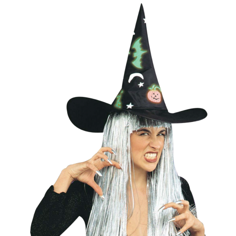 Pălărie Vrăjitoare Neon Widmann - Accesorii Halloween