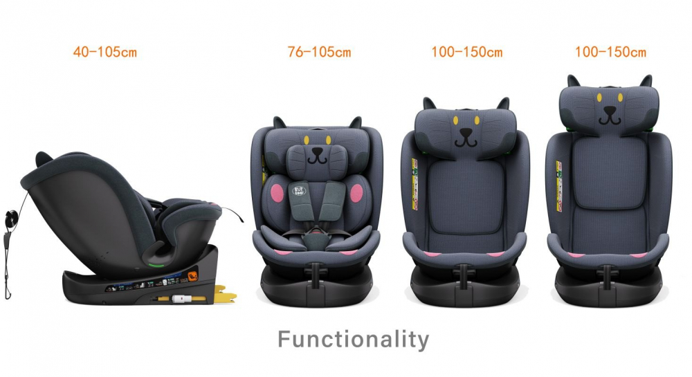 Scaun Buf Boof B-Joy Deluxe iSize Rotativ 360° - imagine 3