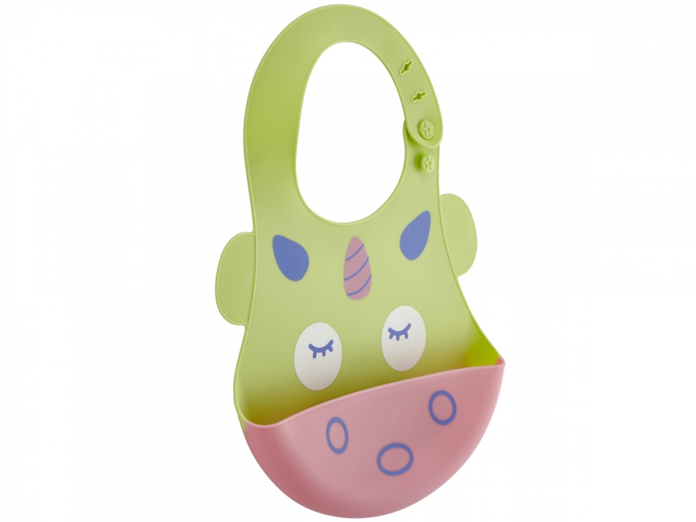Baveta Silicon Soft Baby Bib Unicorn Green Babyjem