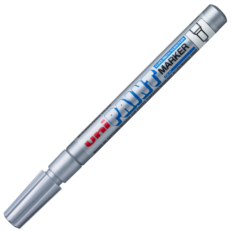 Marker Uni-ball Argintiu, Vopsea Ulei, Rezistent