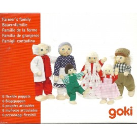 Păpuși Goki Fermier | Set 6 Bucăți Lemn - imagine 2