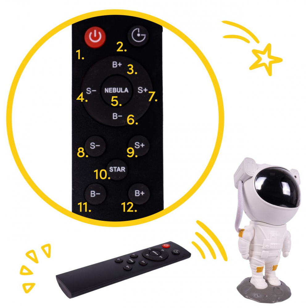 Malplay Astronaut Proiector LED 8 Moduri Veghe - imagine 3