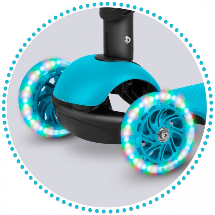 Trotineta 3 in 1 Ricokids Buggy Albastru cu Scaunel și LED - imagine 7
