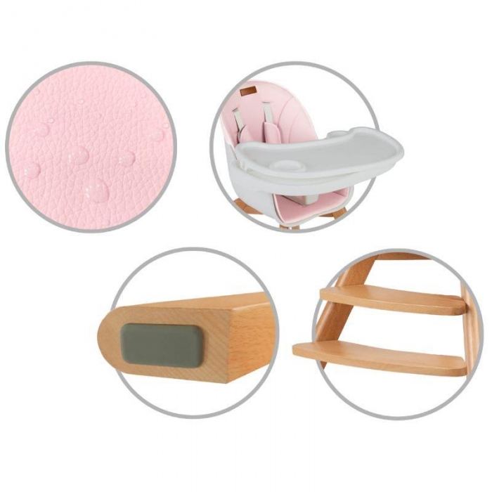 Scaun de masa Kidwell Nobis Roz, Stil Scandinav - imagine 6