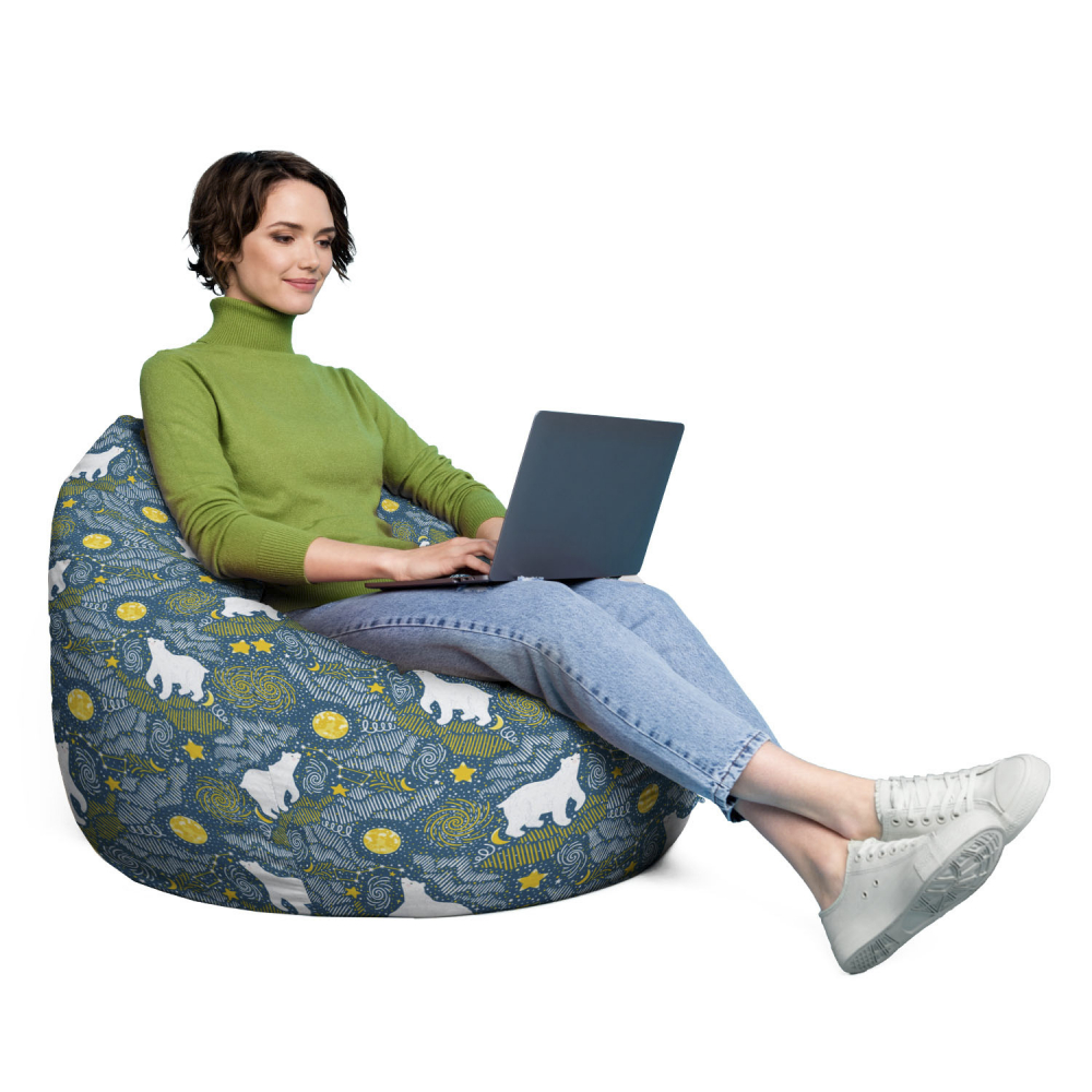 Husa Fotoliu Puf Bean Bag Para XL Urși Polari - imagine 4