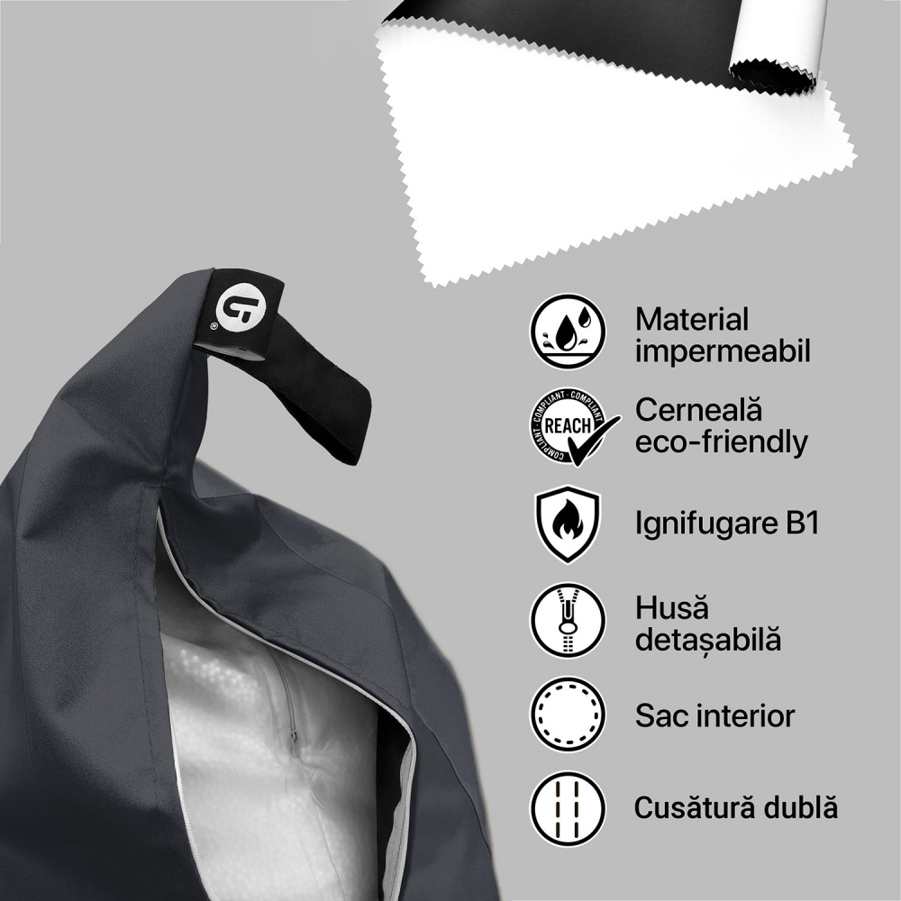 Fotoliu Puf Updeco Chroma Black XL Relaxare - imagine 4