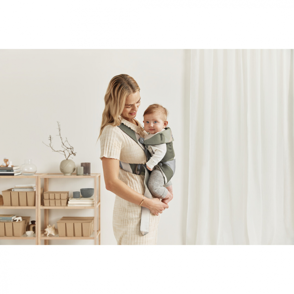 Marsupiu BabyBjorn Mini Khaki Green, Anatomic - imagine 7