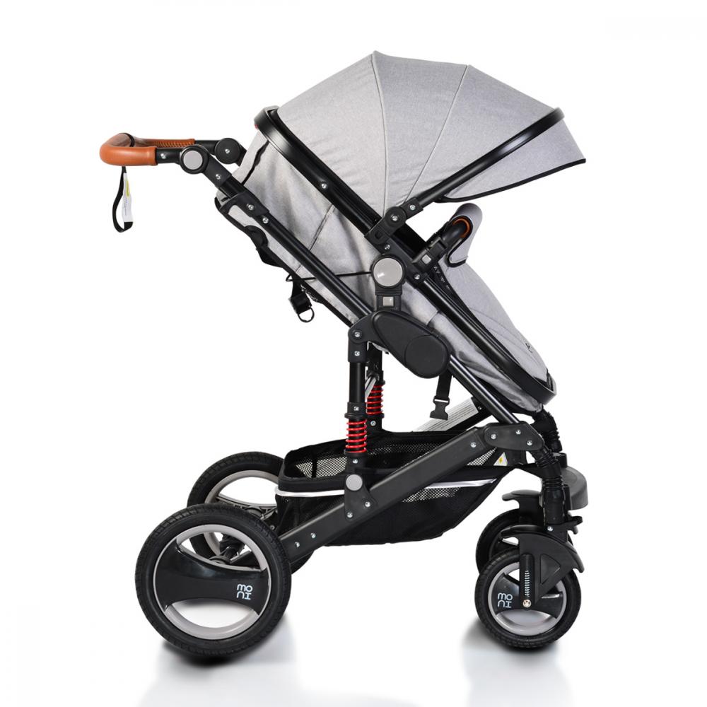 Carucior Moni Gala 2 in 1, Gri Piele, 0-36 luni - imagine 5