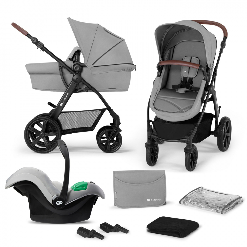 Carucior Kinderkraft MOOV 3 in 1 Gri - Pana la 22kg - imagine 9