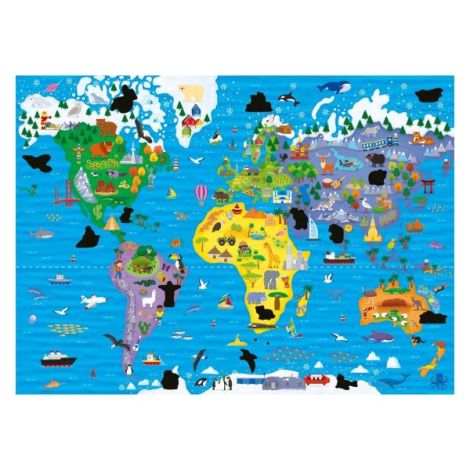 Galt Magic Puzzle Harta Lumii 50 Piese - imagine 2