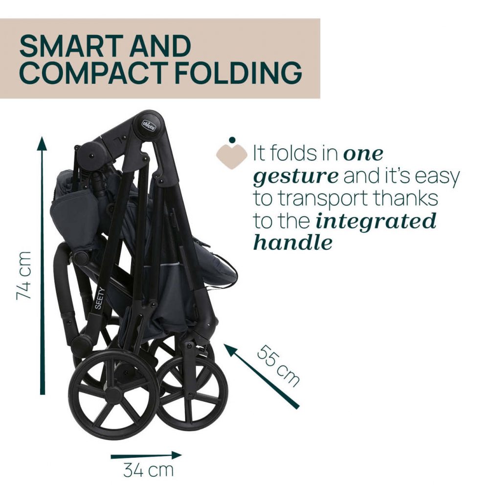 Carucior 3 in 1 Chicco Seety BostonGrey - imagine 7