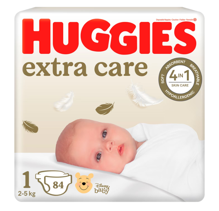 Scutece Huggies Extra Care 1, 3-5 kg, 84 buc - imagine 4