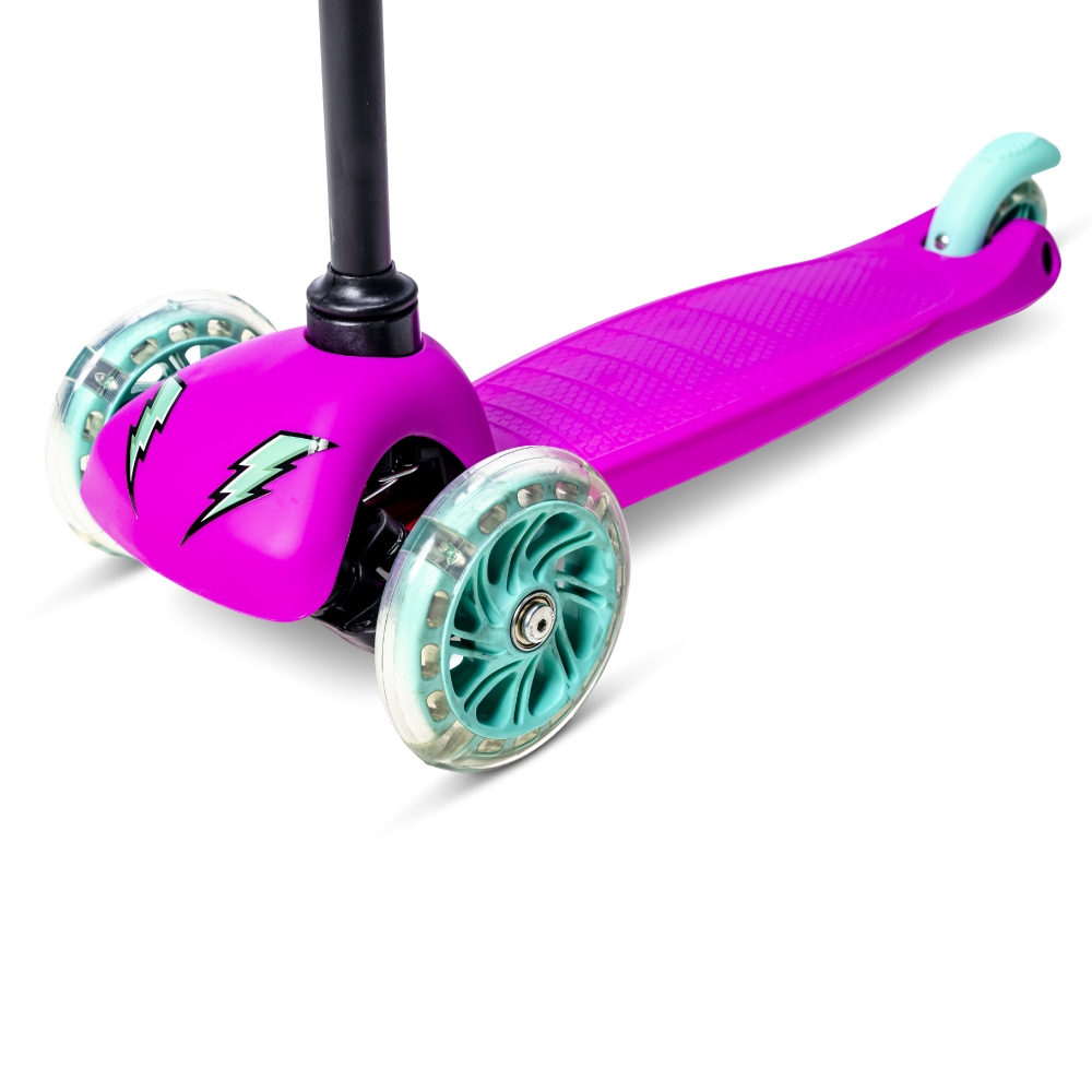Trotineta Neon Bolt Pink 3 Roti LED