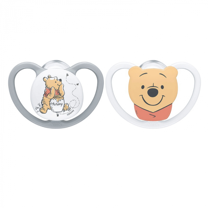 Suzete Nuk Space Disney Winnie, Set 2 Bucăți, 0-6 luni