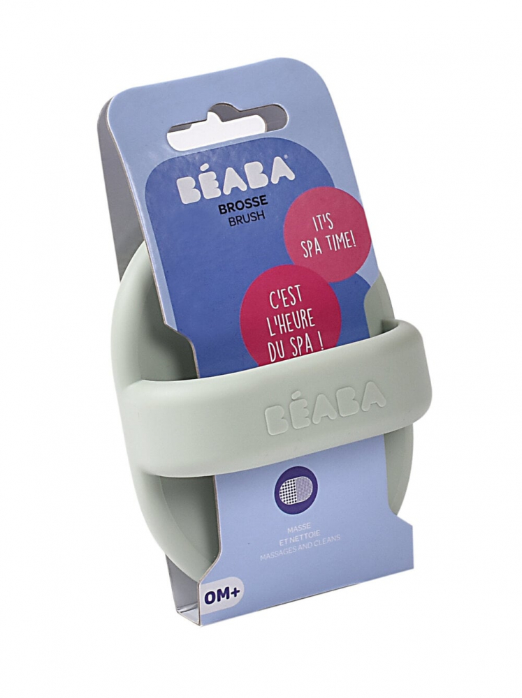 Perie silicon Beaba Misty Green | Baie delicată bebeluși