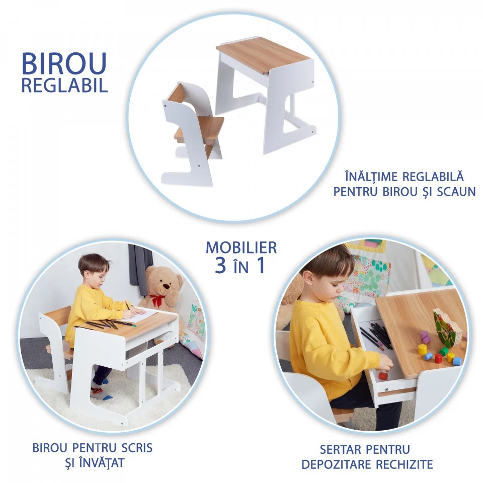 Birou reglabil Suporto pentru copii și tineri