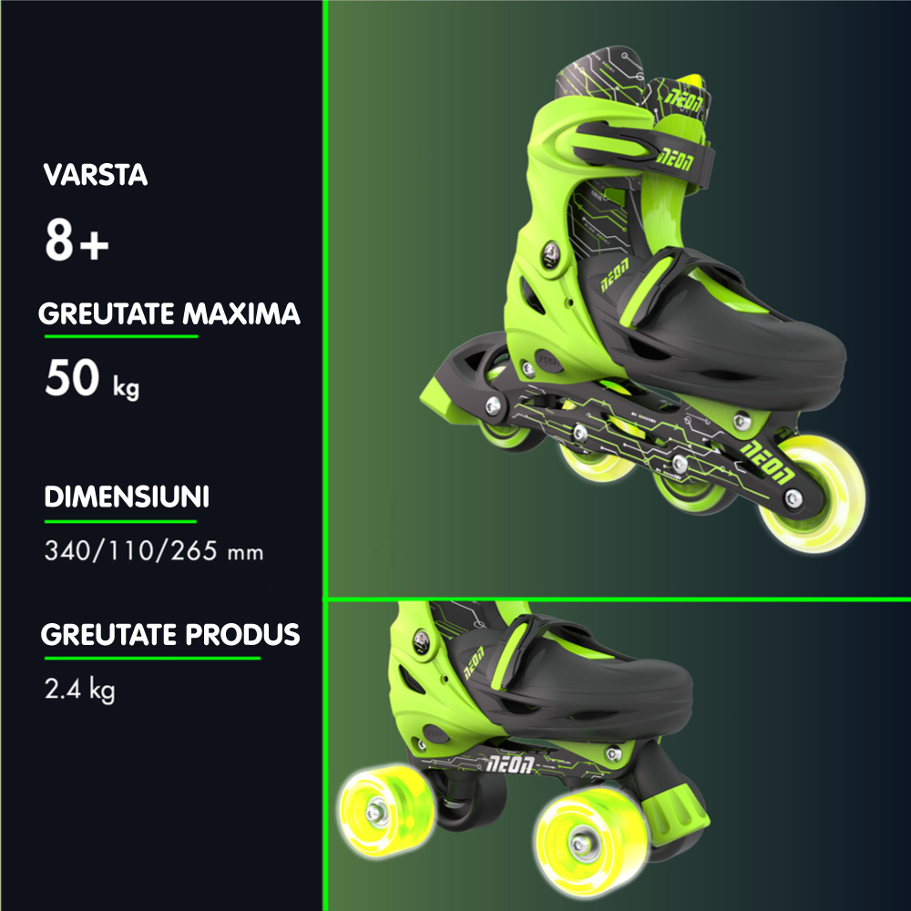 Role Neon Combo 2-in-1 34-37 Verde - imagine 4