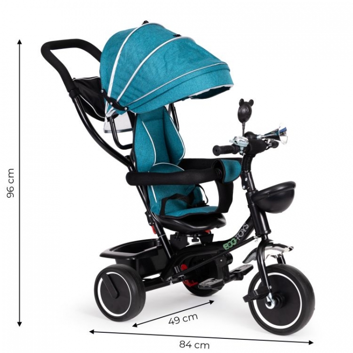 Tricicleta Ecotoys Verde cu Șezut Rotativ