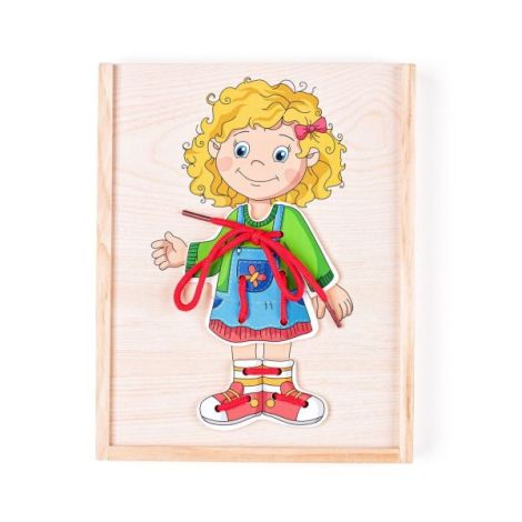 Joc Puzzle Lemn Woodyland - Haine Fetiță