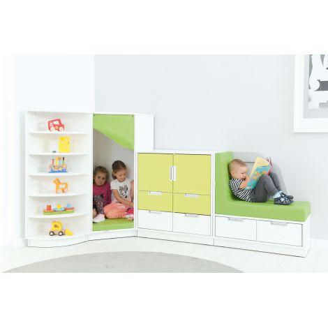 Dulap Colț Relaxare Alb Moje Bambino cu LED - imagine 5