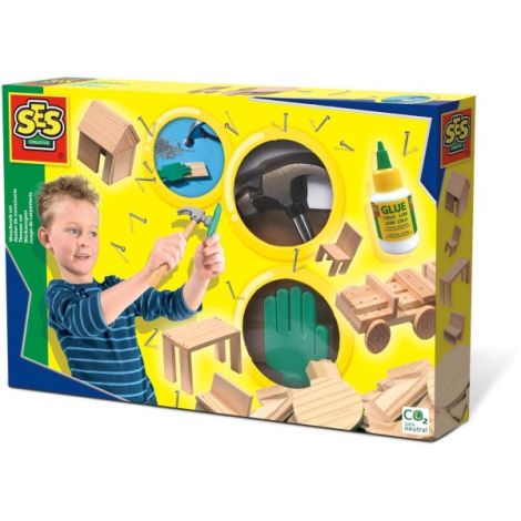 Ses Creative Set Constructii Lemn - Dezvoltare Creativa