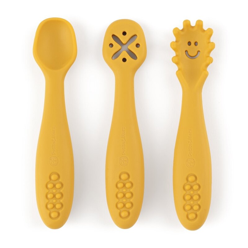 Set 3 lingurite Petite&Mars silicon galben