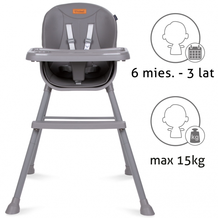 Scaun de masă 4 în 1 Kidwell Eatan Gray - imagine 3