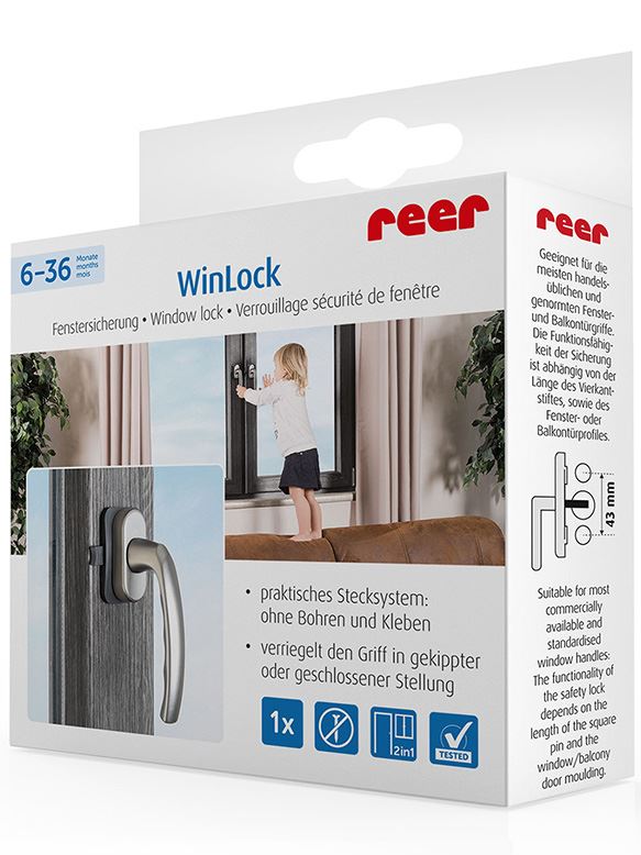 Siguranță Uși Balcon și Ferestre Gri Reer 70021