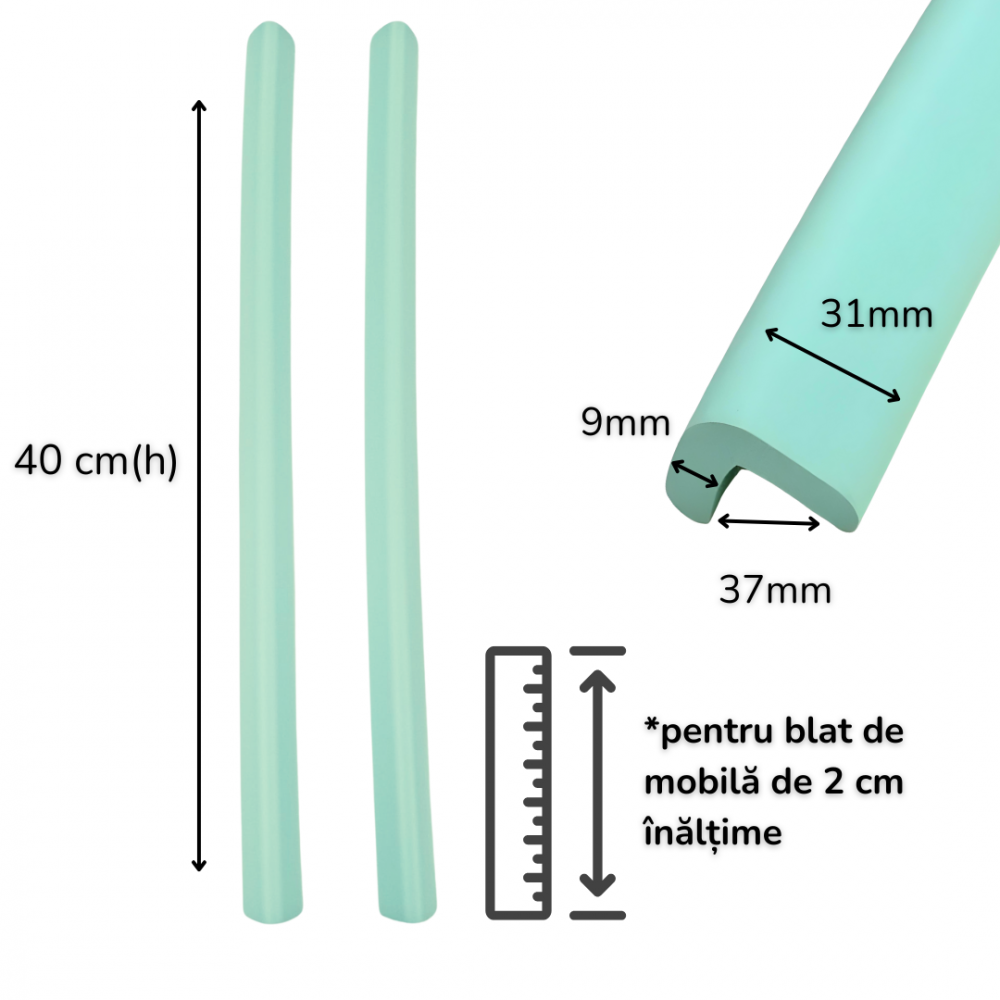 Set Protectie Muchii Car Boy Safety - Verde Pastel - imagine 3