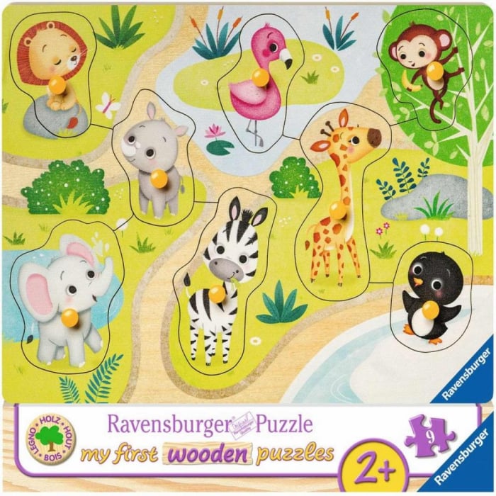 Puzzle Ravensburger Animale Zoo din Lemn