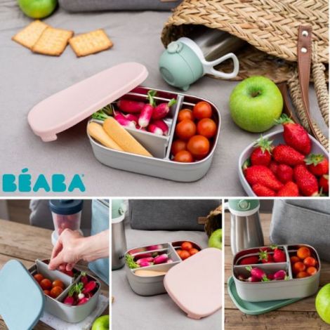 Caserola Inox Beaba Powder Pink 760ml - imagine 5