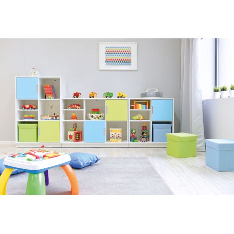 Dulap Quadro L Moje Bambino, 6 compartimente, Alb - imagine 8