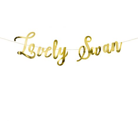 Banner Lebada Auriu Party Deco 64x21.3cm