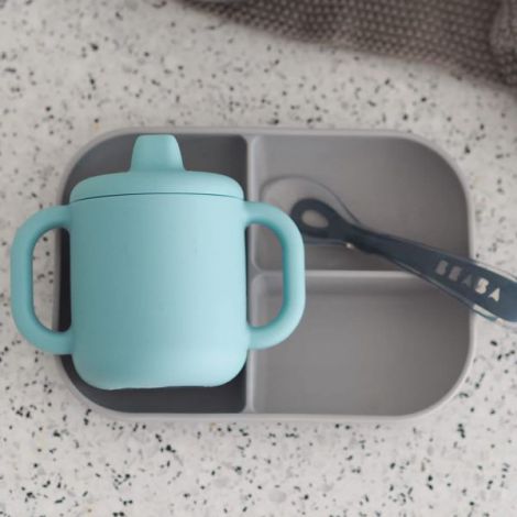 Set Masa Beaba Blue Silicon cu Ventuza - imagine 3