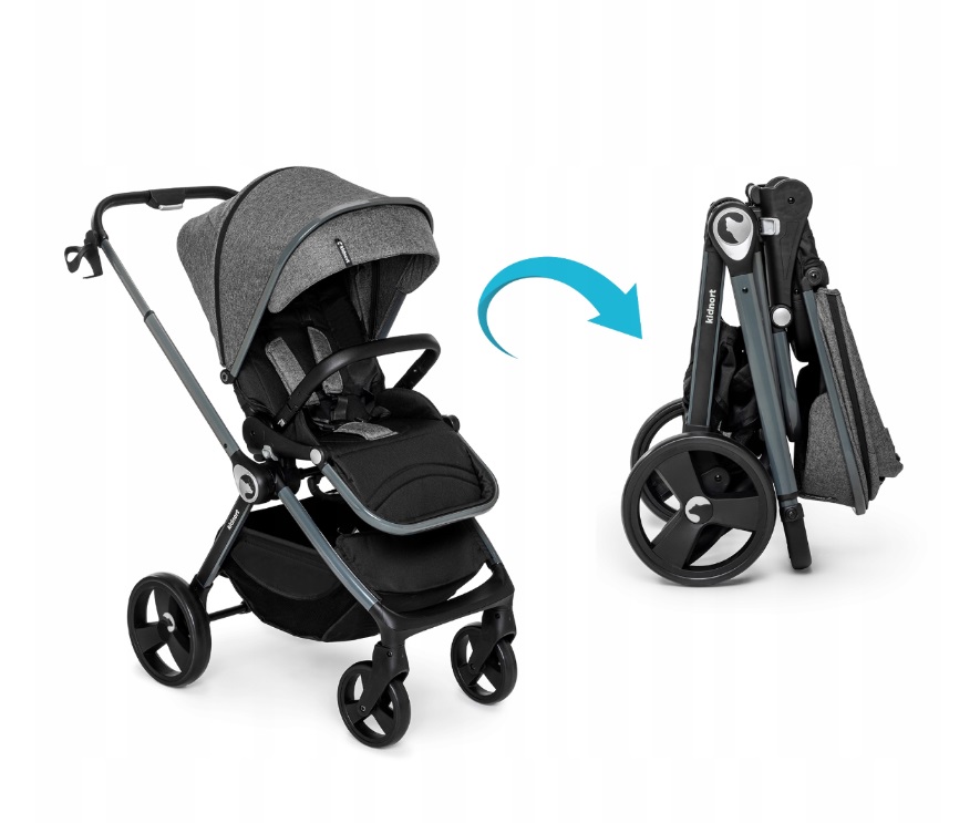 Kidnort Isbjorn Grey - Carucior Reversibil Compact - imagine 7